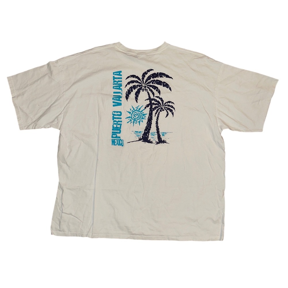 Yazbek Puerto Vallarta Mexico Graphic T-Shirt Mens 3XL Heavy Weight Cream Tee